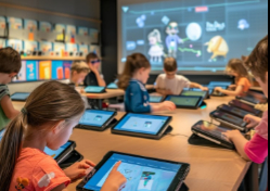 Students using digital learning